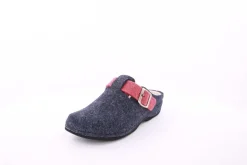 Fuß Bequem Damen Hausschuh Pantolette Zierschnalle blau S23 206/01
