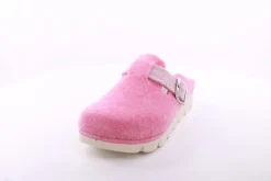 Fuß Bequem Damen Hausschuh Pantolette Zierschnalle rosa, blau S23 1100/01