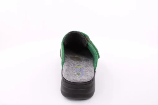 Fuß Bequem Damen Hausschuh Pantolette Wechselfußbett Klettverschluss grau S23 5027/01