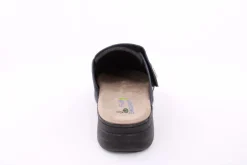 Fuß Bequem Damen Hausschuh Pantolette Klettverschluss Wechselfußbett schwarz S23 5027/9-48