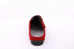 Fuß Bequem Damen Hausschuh Pantolette Klettverschluss grau S23 207-2/01