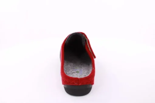 Fuß Bequem Damen Hausschuh Pantolette Klettverschluss grau S23 207-2/01