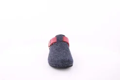 Fuß Bequem Damen Hausschuh Pantolette Zierschnalle blau S23 206/01