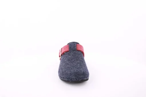 Fuß Bequem Damen Hausschuh Pantolette Zierschnalle blau S23 206/01