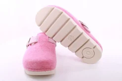 Fuß Bequem Damen Hausschuh Pantolette Zierschnalle rosa, blau S23 1100/01