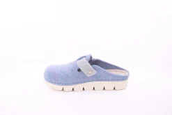 Fuß Bequem Damen Hausschuh Pantolette Zierschnalle rosa, blau S23 1100/01