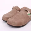 Fuß Bequem Damen Pantolette Leder Gelkissen braun S14 1013