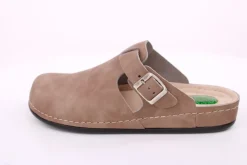 Fuß Bequem Damen Pantolette Leder Gelkissen braun S14 1013