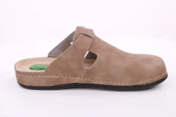 Fuß Bequem Damen Pantolette Leder Gelkissen braun S14 1013