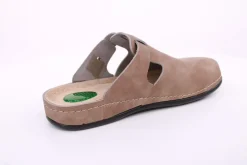 Fuß Bequem Damen Pantolette Leder Gelkissen braun S14 1013