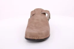 Fuß Bequem Damen Pantolette Leder Gelkissen braun S14 1013