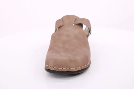 Fuß Bequem Damen Pantolette Leder Gelkissen braun S14 1013