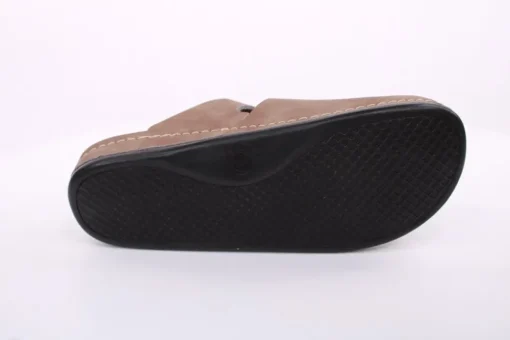 Fuß Bequem Damen Pantolette Leder Gelkissen braun S14 1013