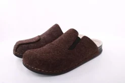 Fuß Bequem Herren Hausschuh Pantolette braun S23 602/01