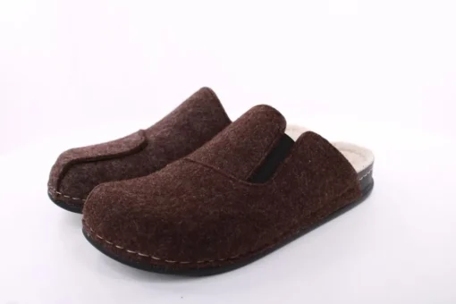 Fuß Bequem Herren Hausschuh Pantolette braun S23 602/01