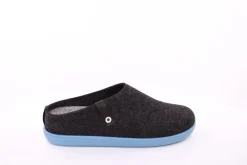 Fuß Bequem Herren Hausschuh Pantolette Wechselfußbett blau, schwarz S23 801/01