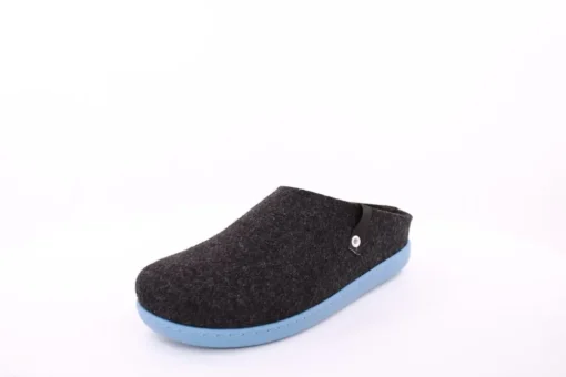 Fuß Bequem Herren Hausschuh Pantolette Wechselfußbett blau, schwarz S23 801/01