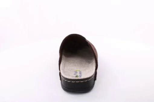 Fuß Bequem Herren Hausschuh Pantolette braun S23 602/01