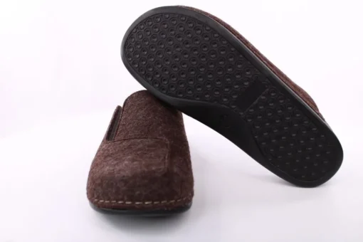 Fuß Bequem Herren Hausschuh Pantolette braun S23 602/01