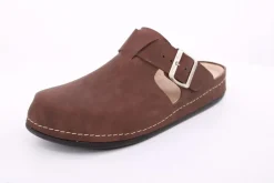 Fuß Bequem Herren Pantolette Clog Leder Gelkissen braun S14 1013M