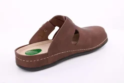 Fuß Bequem Herren Pantolette Clog Leder Gelkissen braun S14 1013M