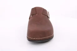 Fuß Bequem Herren Pantolette Clog Leder Gelkissen braun S14 1013M