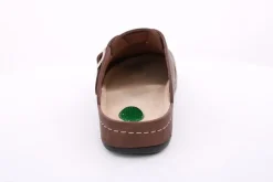 Fuß Bequem Herren Pantolette Clog Leder Gelkissen braun S14 1013M