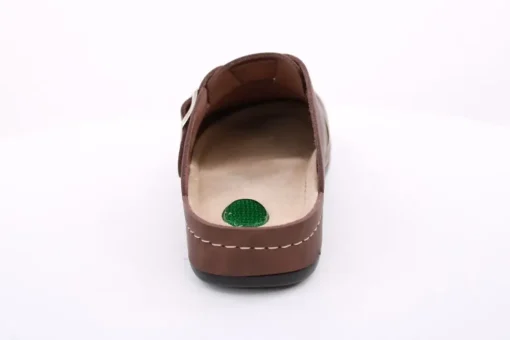 Fuß Bequem Herren Pantolette Clog Leder Gelkissen braun S14 1013M