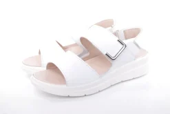 Fußbequem Damen Sandale Leder Wechselfußbett weiß S13 6006/1