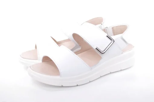 Fußbequem Damen Sandale Leder Wechselfußbett weiß S13 6006/1
