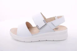 Fußbequem Damen Sandale Leder Wechselfußbett weiß S13 6006/1