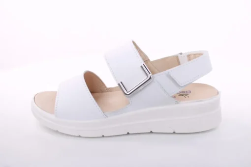 Fußbequem Damen Sandale Leder Wechselfußbett weiß S13 6006/1