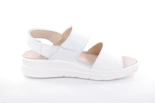 Fußbequem Damen Sandale Leder Wechselfußbett weiß S13 6006/1