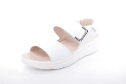 Fußbequem Damen Sandale Leder Wechselfußbett weiß S13 6006/1