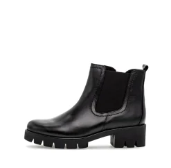 Gabor Chelsea Boots Leder Wechselfußbett derbe Sohle schwarz S23 31.710.27