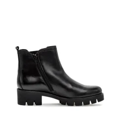 Gabor Chelsea Boots Leder Wechselfußbett derbe Sohle schwarz S23 31.710.27