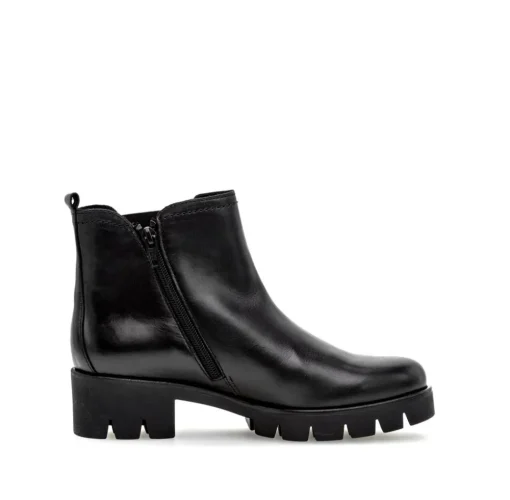 Gabor Chelsea Boots Leder Wechselfußbett derbe Sohle schwarz S23 31.710.27