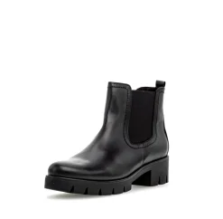 Gabor Chelsea Boots Leder Wechselfußbett derbe Sohle schwarz S23 31.710.27