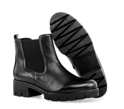 Gabor Chelsea Boots Leder Wechselfußbett derbe Sohle schwarz S23 31.710.27