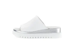 Gabor Damen Pantolette Leder Sägezahnsohle weiß S14 44.613.21