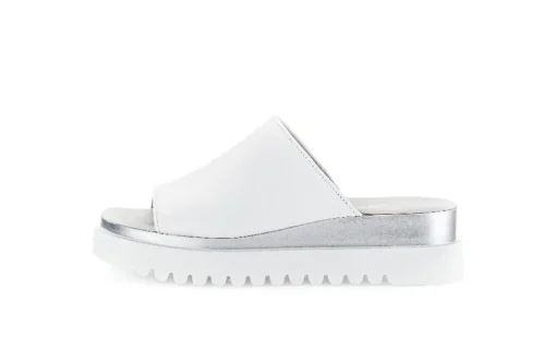 Gabor Damen Pantolette Leder Sägezahnsohle weiß S14 44.613.21