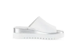 Gabor Damen Pantolette Leder Sägezahnsohle weiß S14 44.613.21