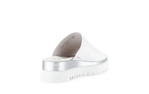 Gabor Damen Pantolette Leder Sägezahnsohle weiß S14 44.613.21