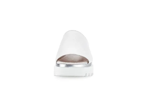 Gabor Damen Pantolette Leder Sägezahnsohle weiß S14 44.613.21