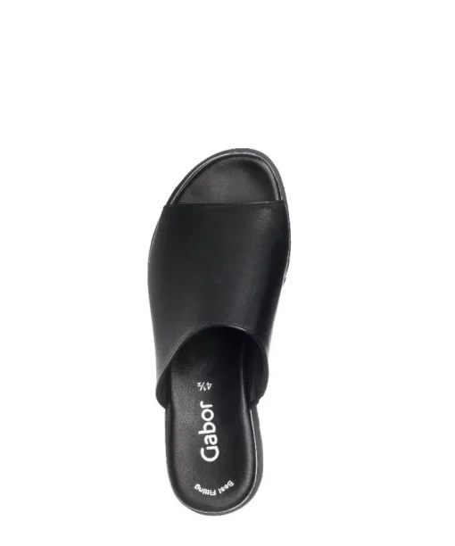 Gabor Damen Pantolette Leder Sägezahnsohle schwarz S14 44.613.27