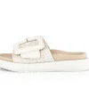 Gabor Damen Pantolette Zierschnalle Bastoptik beige S14 43.754.42