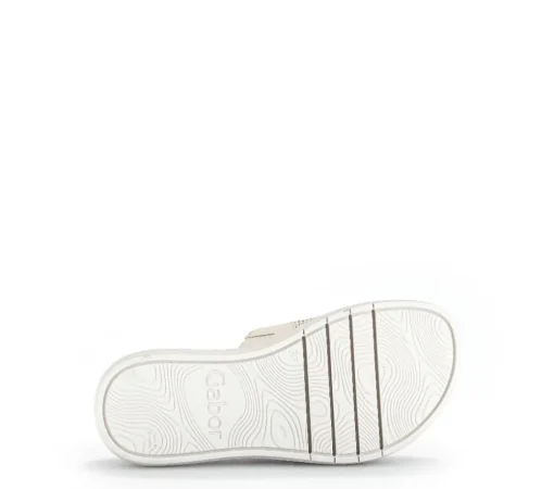 Gabor Damen Pantolette Zierschnalle Bastoptik beige S14 43.754.42
