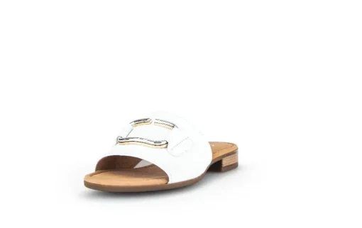 Gabor Pantolette Leder  Zierschnalle  COMFORT-Mehrweite G weiß S14 42.792.50