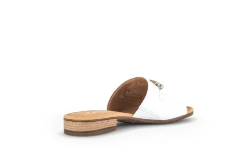 Gabor Pantolette Leder  Zierschnalle  COMFORT-Mehrweite G weiß S14 42.792.50