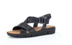 Gabor Plateau Sandale Leder schwarz S12  84.603.27
